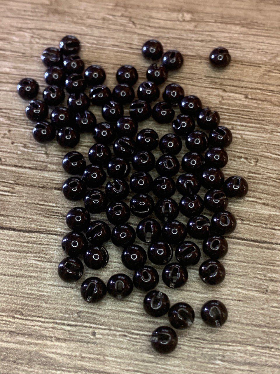 PATIKIL Perles De Tungstène 3,5mm Fendues - 50 Pcs Boules Rondes Pour Montage De Mouches - Ton Cuivré