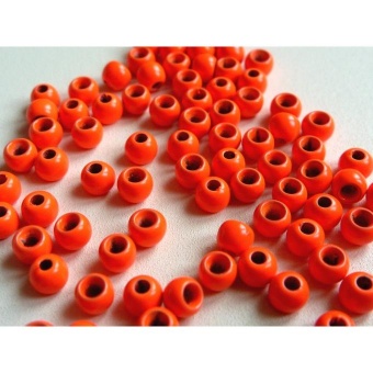 50 Billes laiton rouge fluo