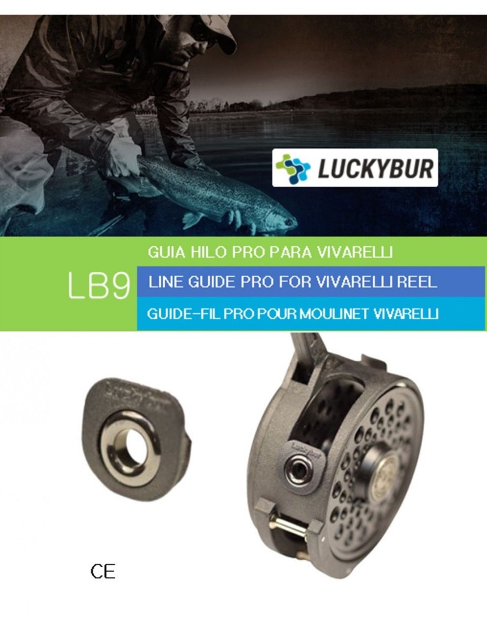 Guide fil pro Luckybur LB9 pour moulinet Vivarelli uniquement