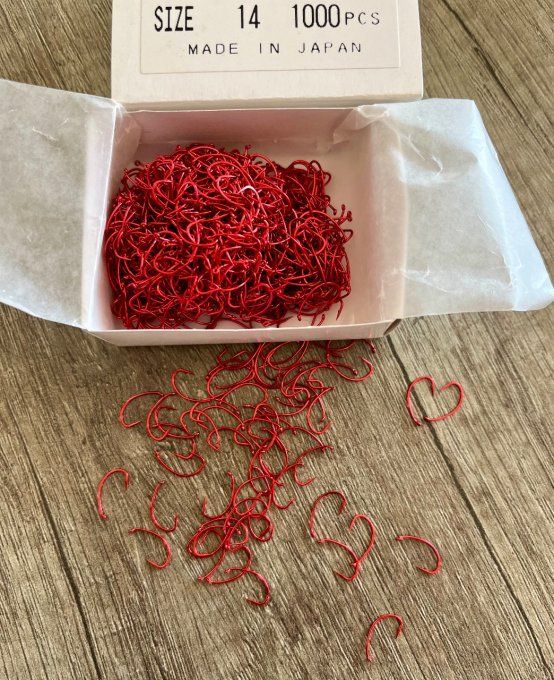 Hameçons courbes ROUGES (TOF B100R)