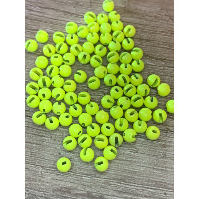 25 ou 50 billes fendues tungstène JAUNE FLUO à partir de 3.90€