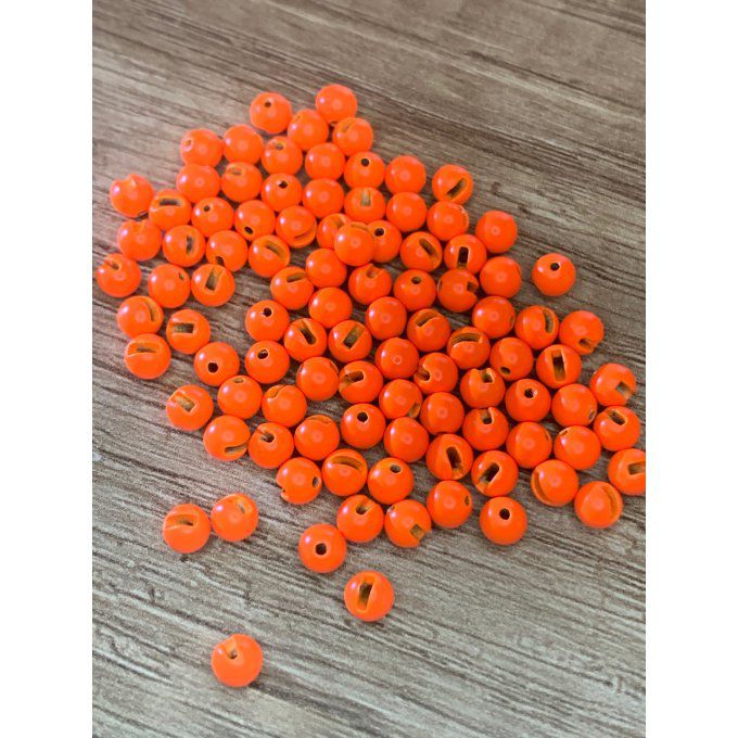 25 ou 50 billes fendues tungstène ORANGE FLUO à partir de 3.90€