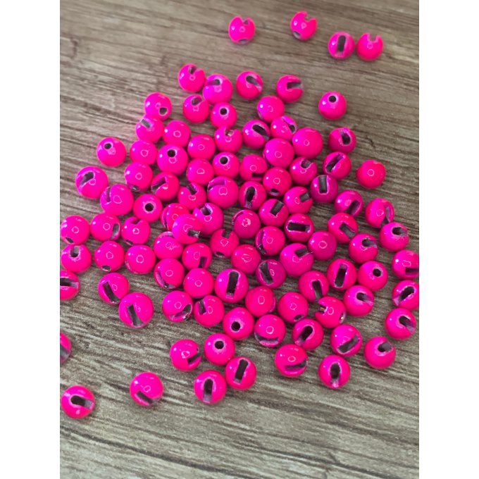 25 ou 50 billes fendues tungstène ROSE FLUO à partir de 3.90€