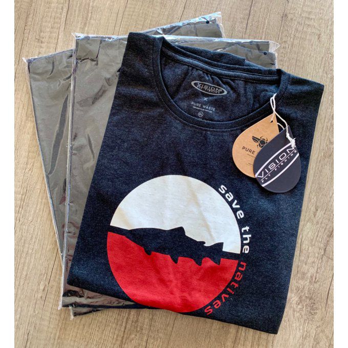 T-Shirt VISION (Save pure waste) noir ou marron