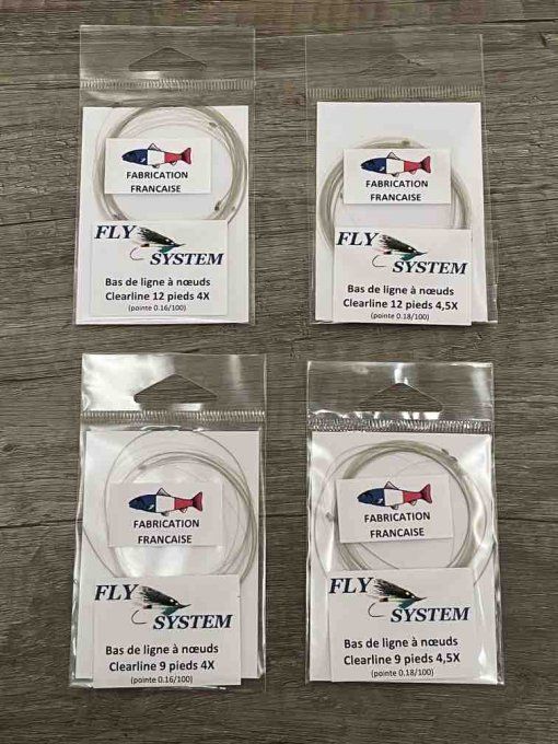 Bas de ligne a noeuds Fly System nylon ou fluorocarbone
