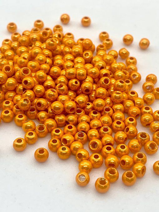 50 Billes laiton orange métal