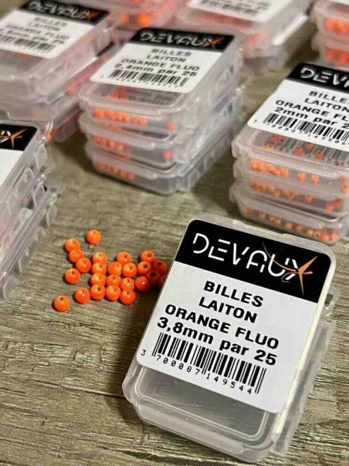 25 Billes laiton DVX ORANGE FLUO