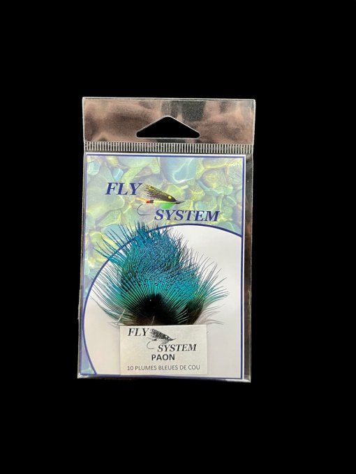 Plumes bleues de cou de paon Super Select FLY SYSTEM